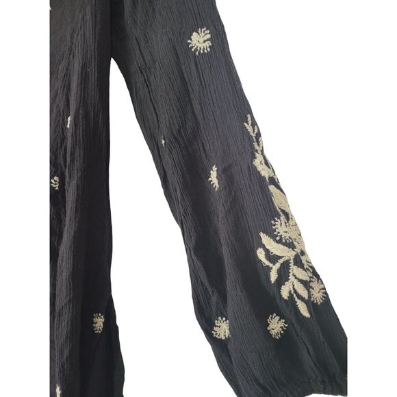 Free People Urban Outfitters Boho Blouse XS Womens Long Sleeve Embroidered - Picture 2 of 7